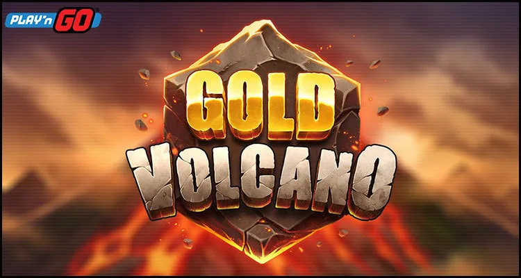 Logotipo de Gold Volcano sobre el paisaje volcánico